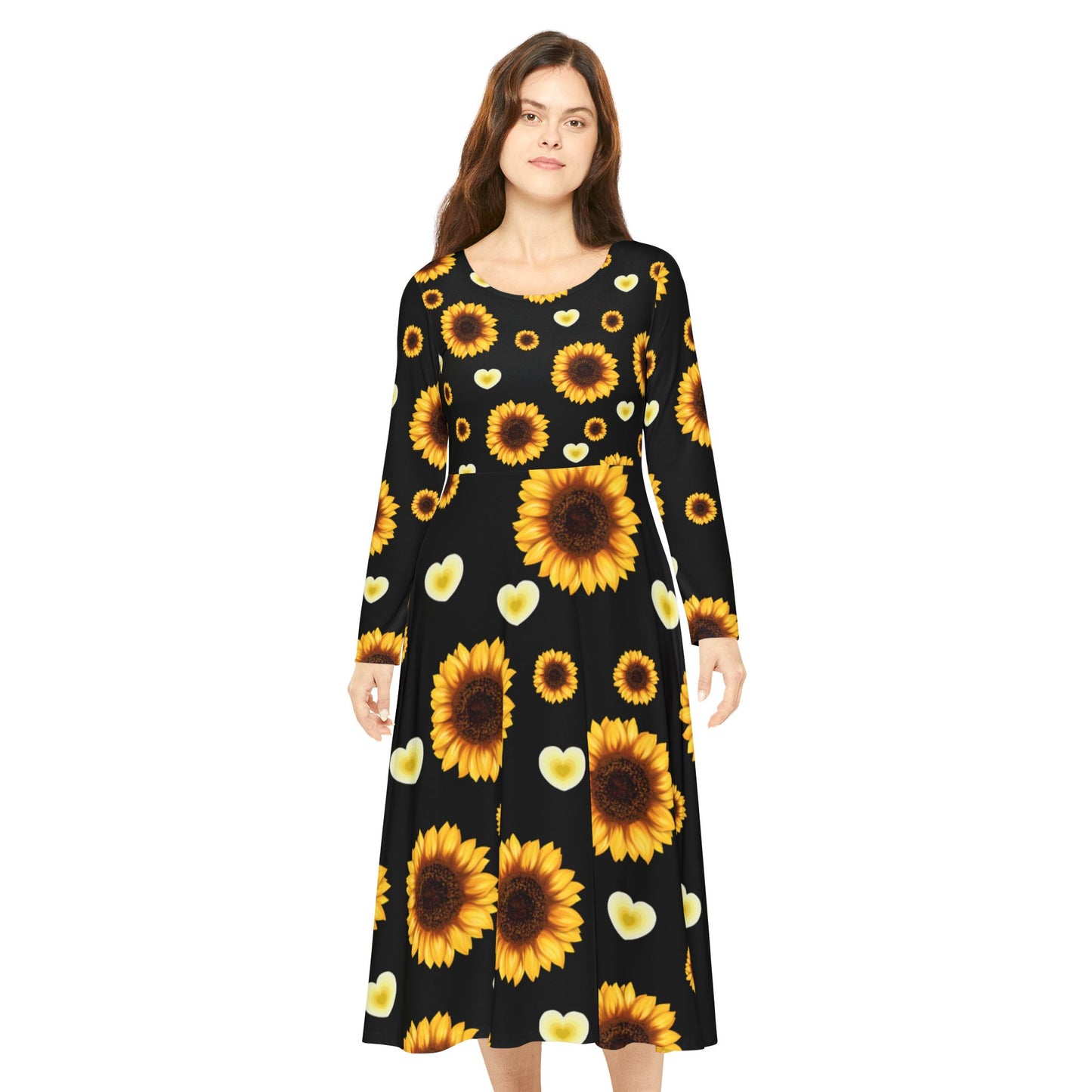 🌻Sun-Kissed Blooms Long Sleeve Dress💖🌞