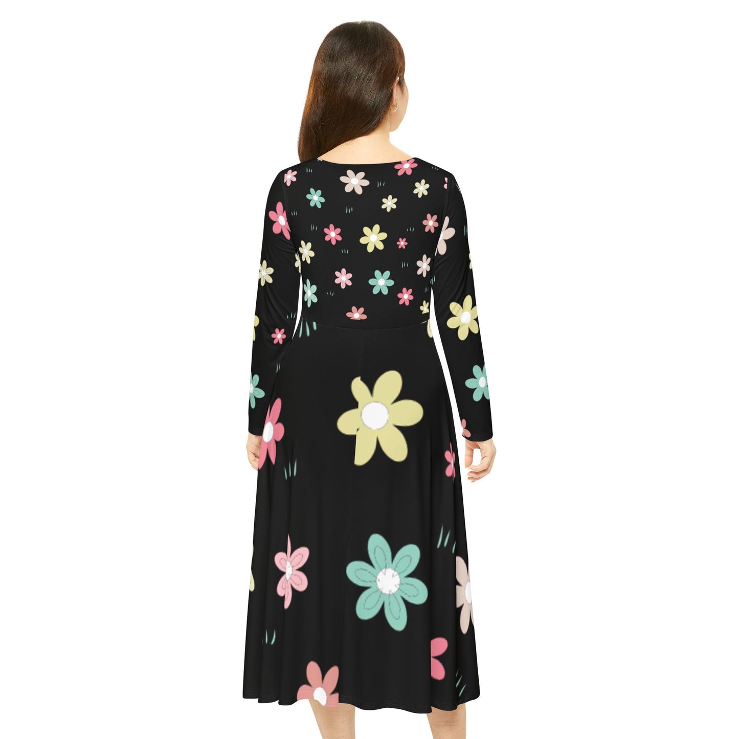 ✨ Main Character in Florals – Long Sleeve Dress🌸
