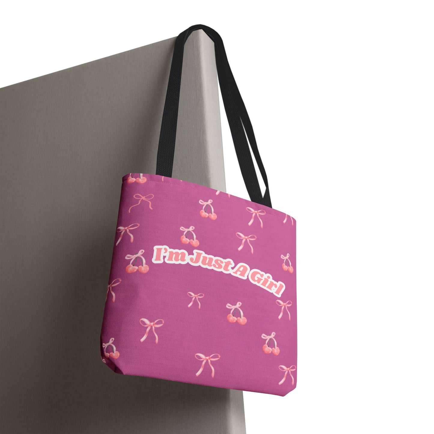 I'm Just a Girl- Cherry & Bow Aesthetic Tote Bag🎀👜