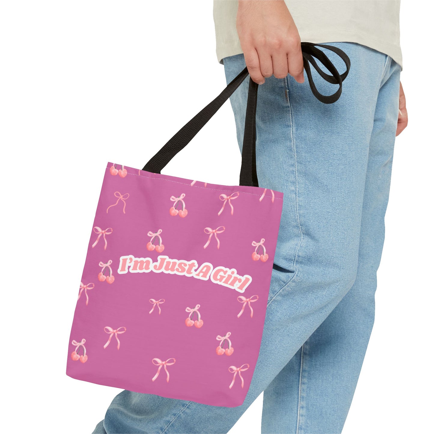 I'm Just a Girl- Cherry & Bow Aesthetic Tote Bag🎀👜