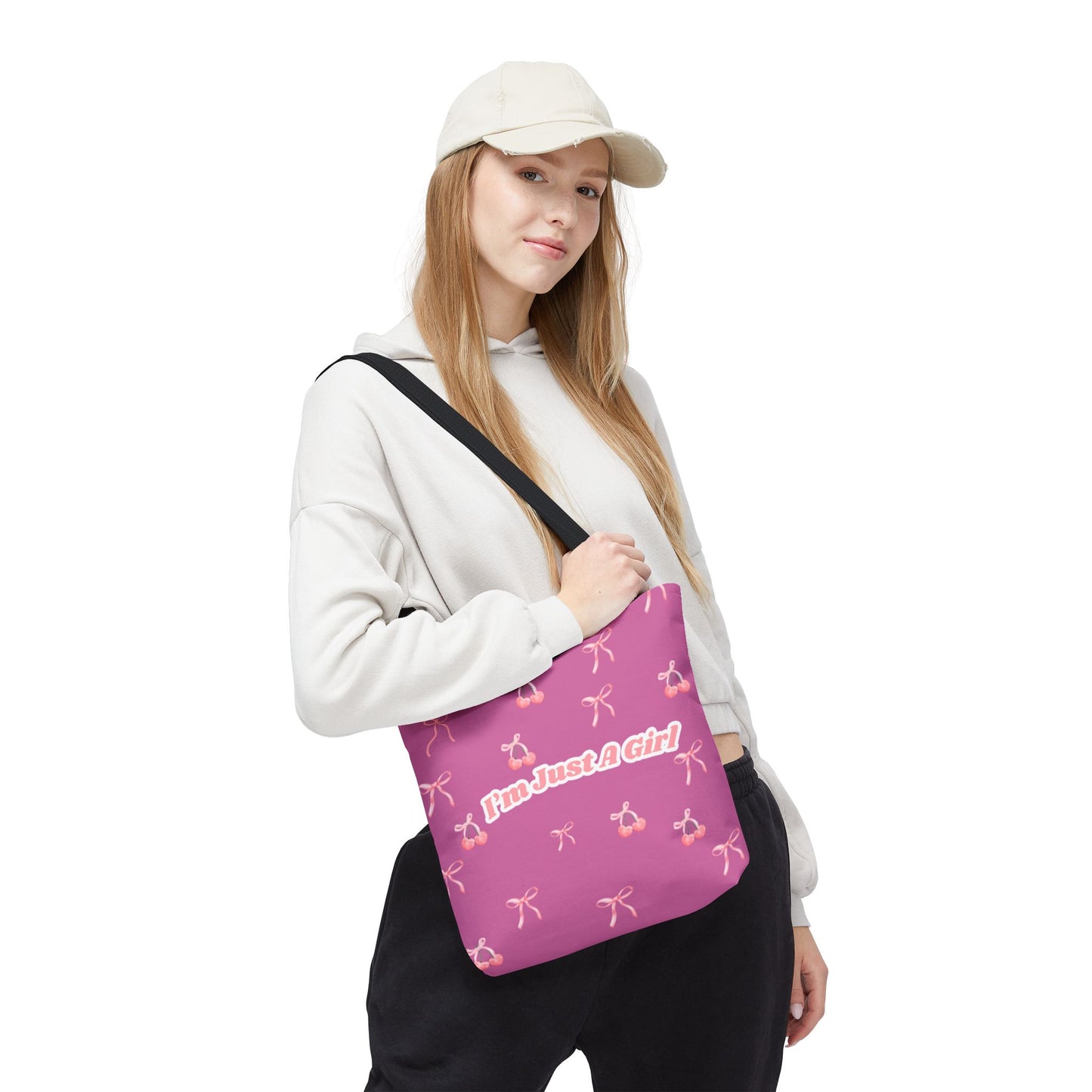 I'm Just a Girl- Cherry & Bow Aesthetic Tote Bag🎀👜