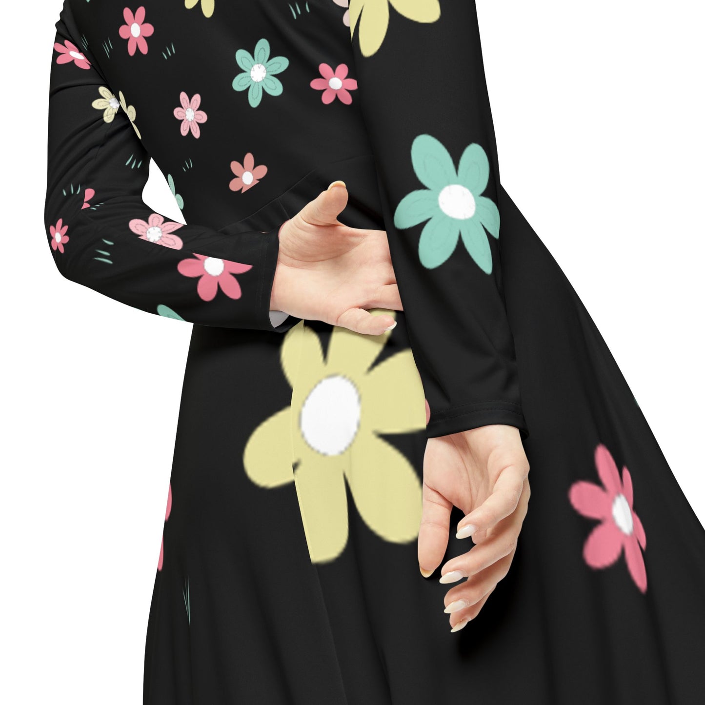 ✨ Main Character in Florals – Long Sleeve Dress🌸