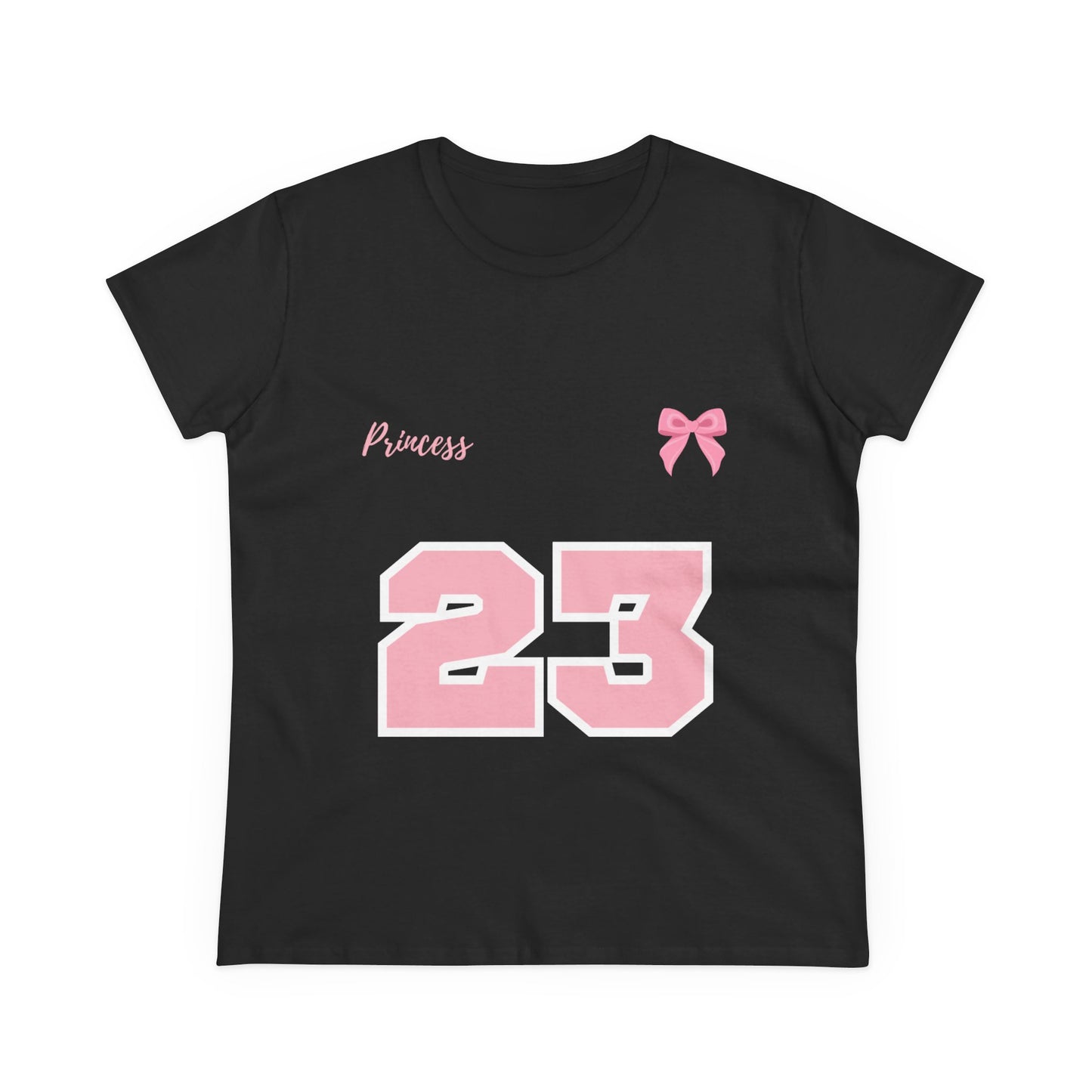 Princess 23 Varsity Tee – Soft Pink on Black💗✨