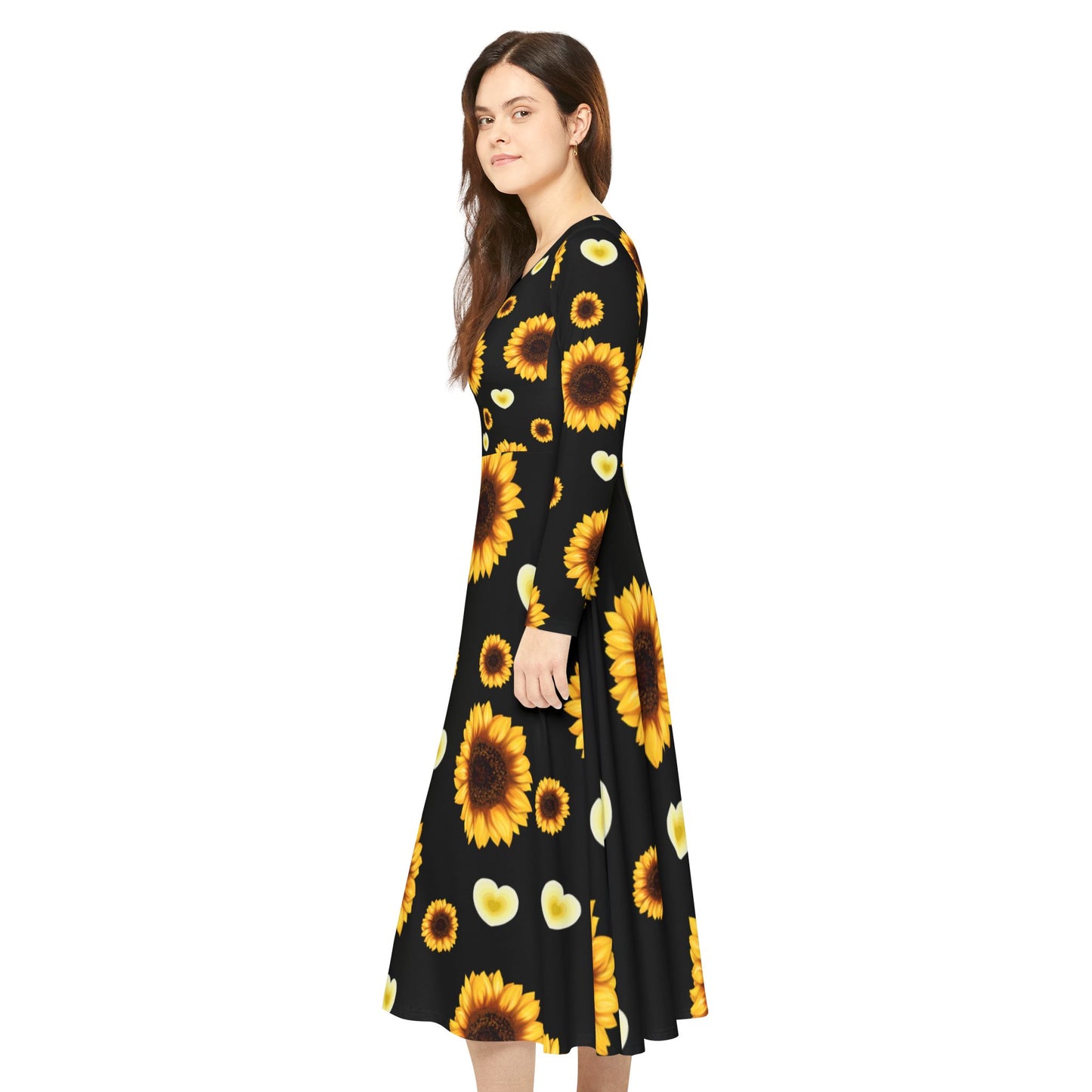 🌻Sun-Kissed Blooms Long Sleeve Dress💖🌞