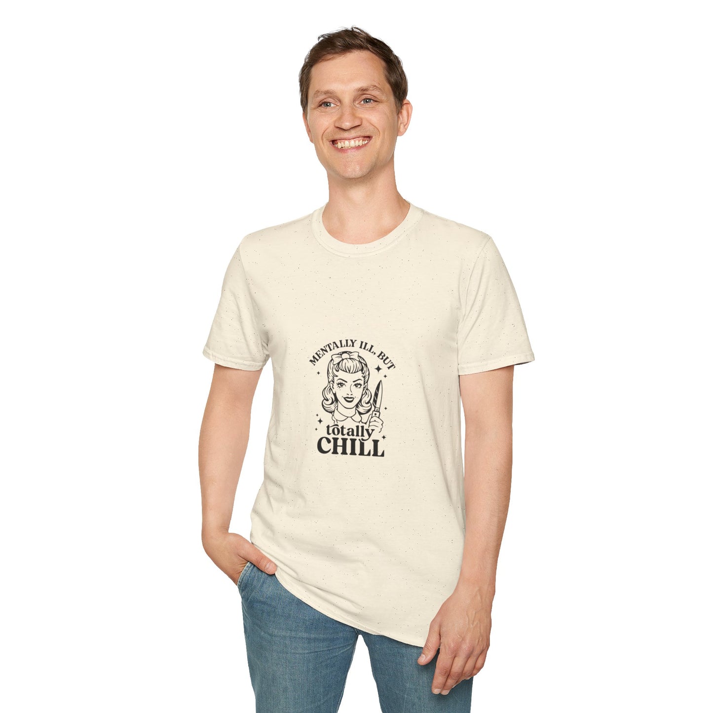 Mentally Ill But Totally Chill” Graphic T-Shirt – Aesthetic Streetwear Tee