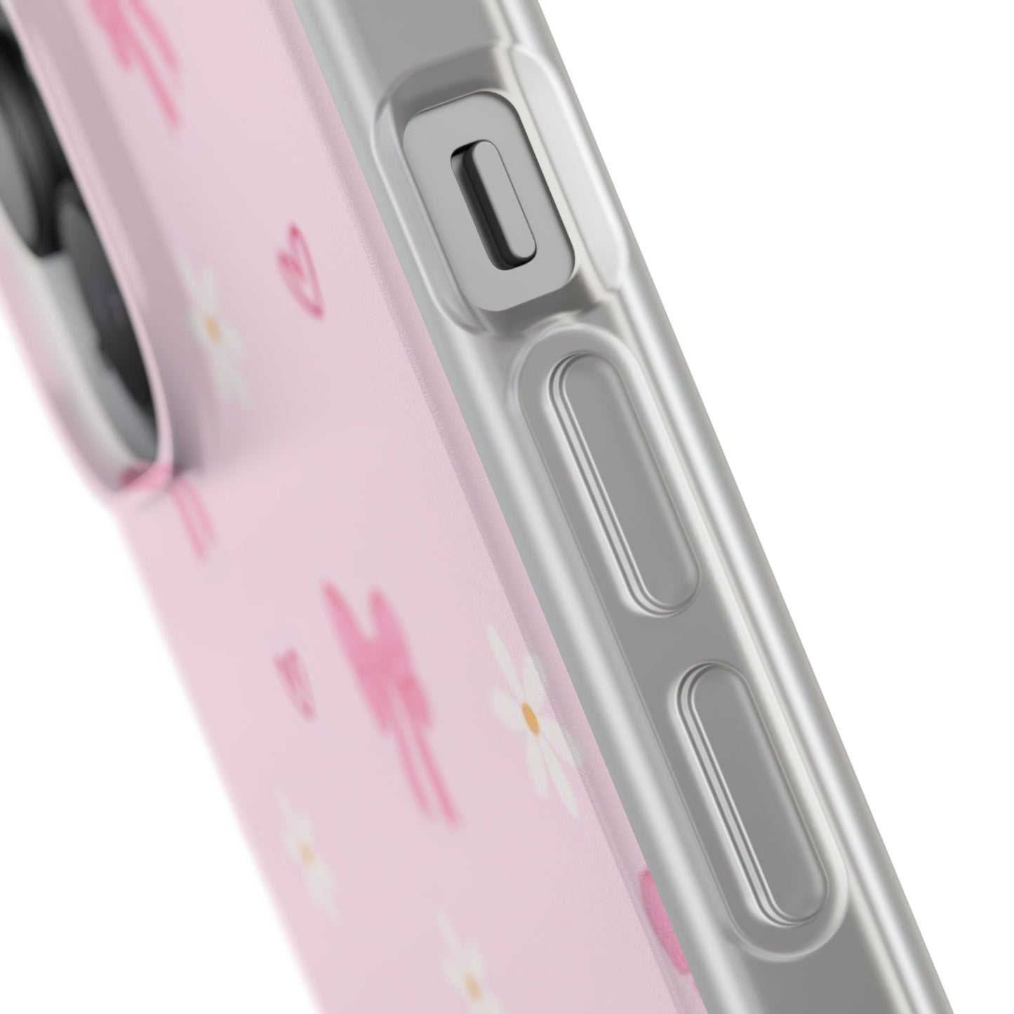 Soft Pink Bow & Heart Aesthetic Phone Case - Cute Girly Cover