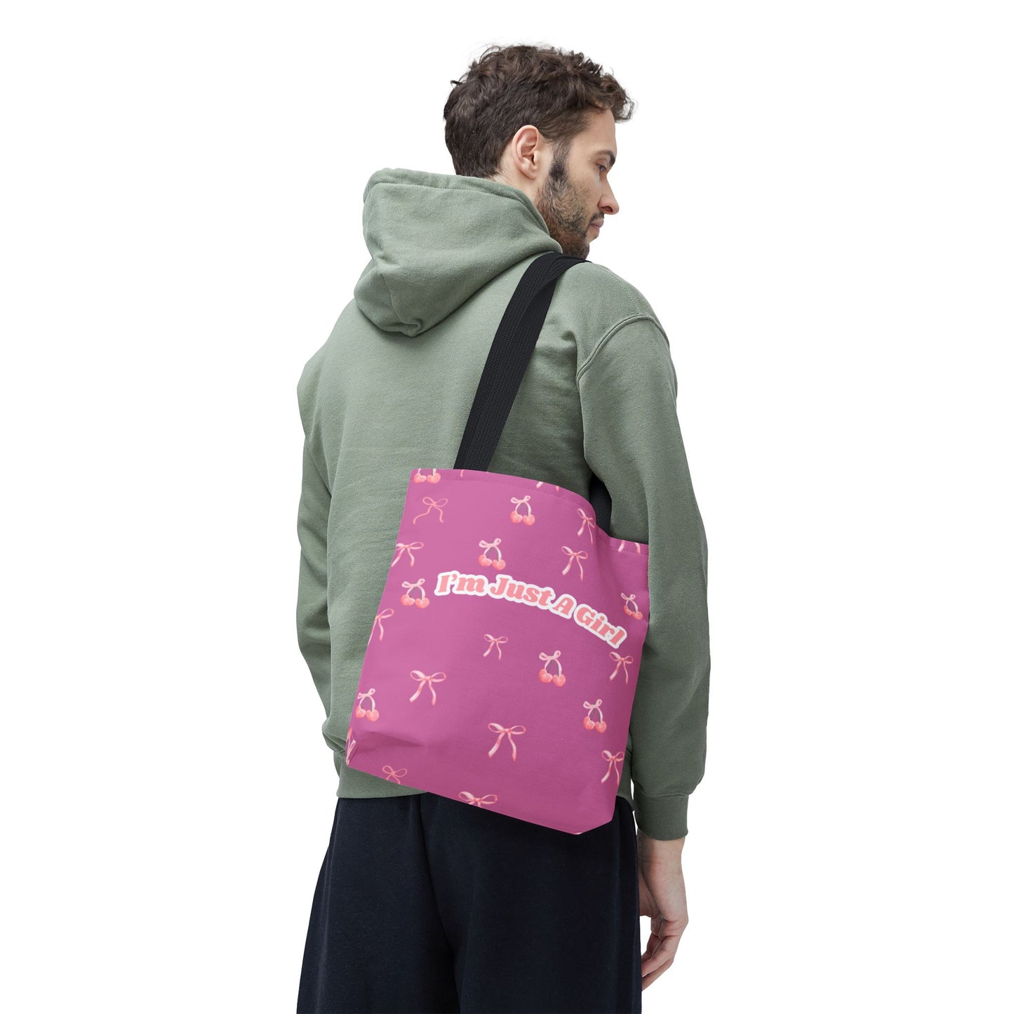 I'm Just a Girl- Cherry & Bow Aesthetic Tote Bag🎀👜