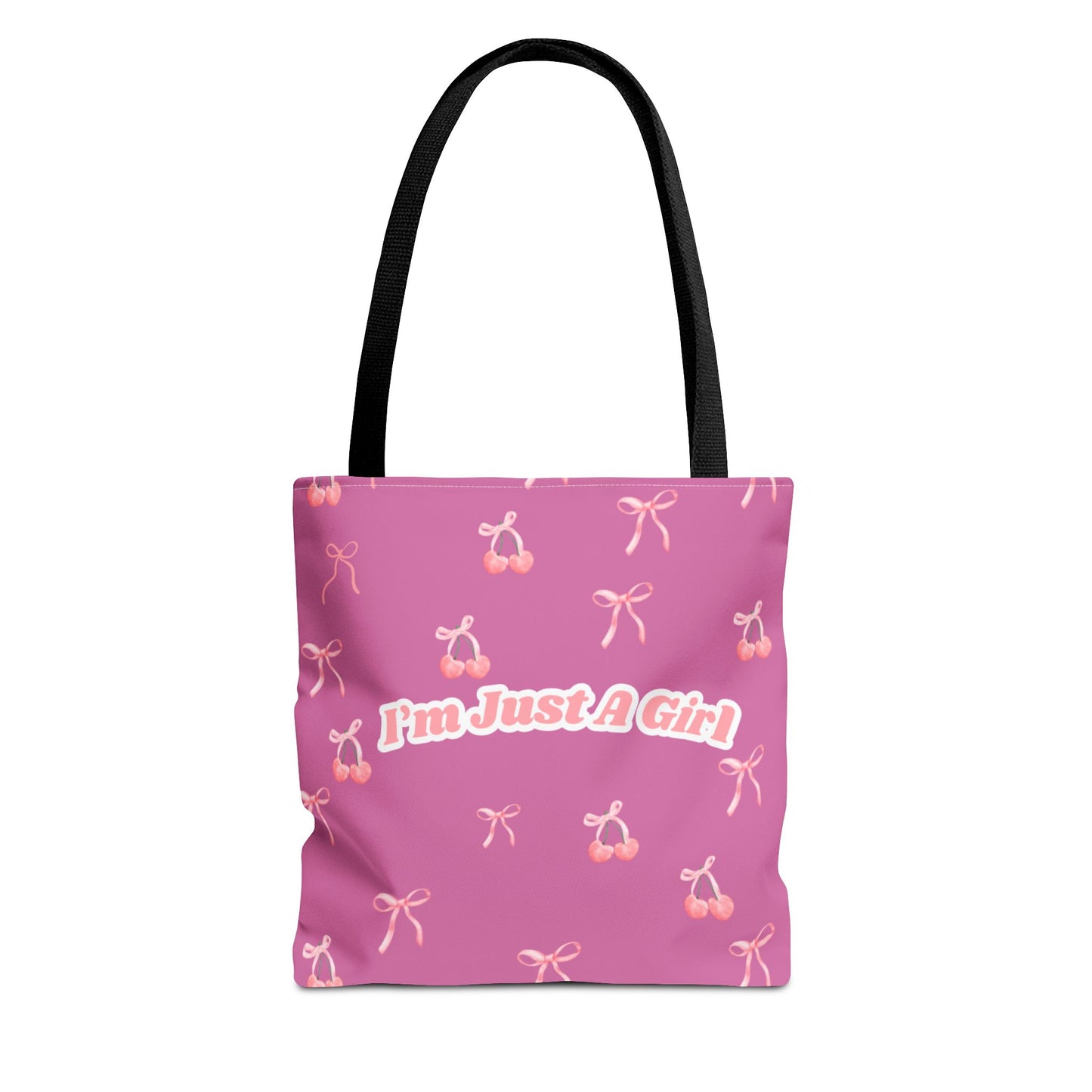 I'm Just a Girl- Cherry & Bow Aesthetic Tote Bag🎀👜