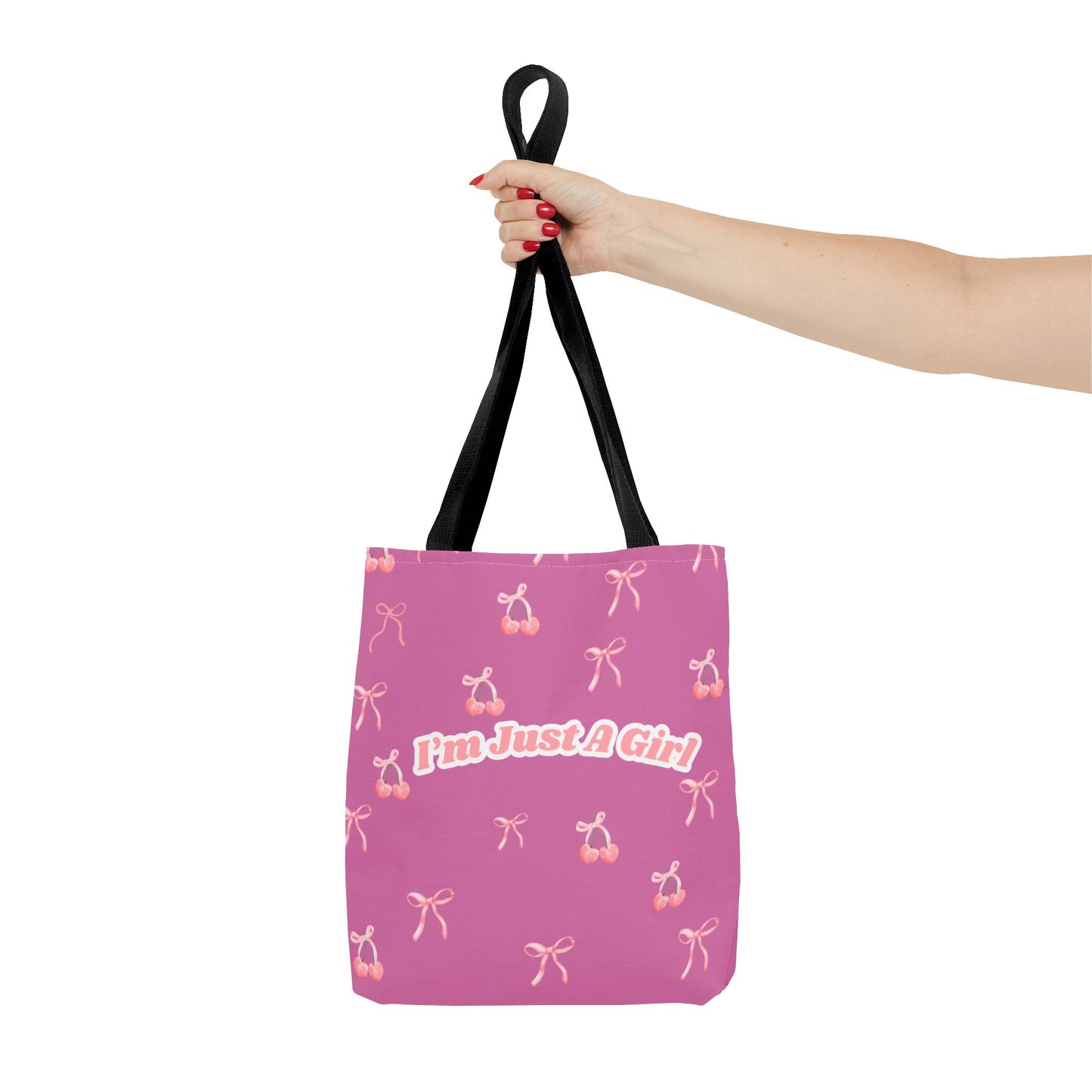 I'm Just a Girl- Cherry & Bow Aesthetic Tote Bag🎀👜
